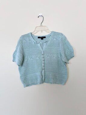 Marc New York. Lace knit short sleeve blouse, Crop top